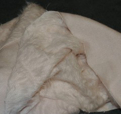 Vintage Pale Pink Soft Fuzzy Mohair Knit Fabric 40″ x 70″ plus selvage