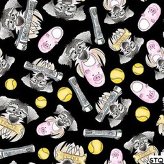 Dog Gone Fun Cotton quilt fabric by Blank Quilting Puppy balls newspaper shoes