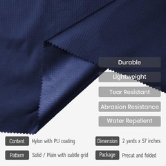 Precut Nylon Fabric (2 Yards x 57 inch) – Water Repellent Ripstop Fabric, Lig…