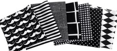 Amornphan 100% Printed Black Series Cotton Bundles Quilting Fabric for