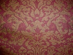 4-3/8Y Kravet 15437 Brass Crimson Damsk Drapery Upholstery Fabric