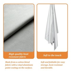 59″ x 2 Yard Silver Thermal Heat-Resistant Fabric by The Yard, Insulated Scorch