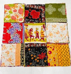 Vintage Kantha Scrap Set 20/30/40/50/100 Pcs – Handmade Quilting Cotton Remnants