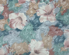 Vtg 80s Stanley King Pink Green Floral Polished Cotton Drapery Fabric BTY #32
