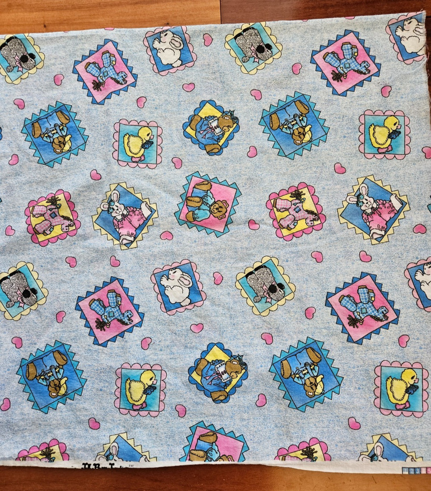 Fabric Chambray Ponies Jelly Bean Junction 1 and 3/8 yards x 42″ wide MM Fabrics