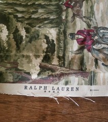 Ralph Lauren New Leighton Equestrian Fabric REMNANT 25”x90” Olive Fox Hunt READ