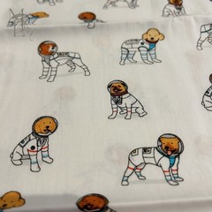 Sevenberry Dog Fabric Set of 3 Japanese Cotton Astronaut Surfing Festival 50cm