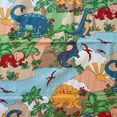 VNTG House ‘N Home LAND OF DINOSAURS Drapery Fabric, 5 Yds 17”x 44”,Thick, READ