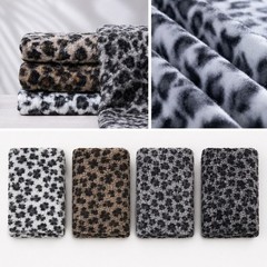 Leopard Sherpa Boucle Faux Fur Fabric Thick Curly Lamb Fleece 50x160cm DIY