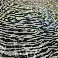 Animal Print Zebra Metallic Spandex stretch Fabric 60″ wide by Yard for Swimwear