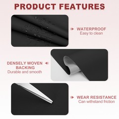 63×39.4in Faux Leather Sheets, Faux Leather Fabric Vinyl PU, Black
