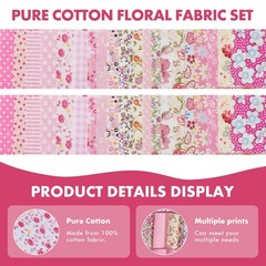 40 PCS Jelly Roll Fabric 2.5×20 Inch Cotton Quilting Strip Bundle Pink