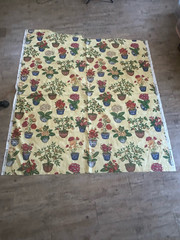 WESTERN TEXTILE Fabric Screen Print Yellow With Large Floral 1.5 YD