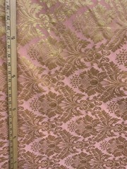 PINK GOLD Damask Jacquard Brocade Flower Floral Fabric (110 in.) Sold BTY