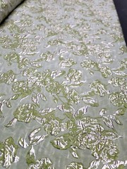 LIME GREEN GOLD Floral Metallic Brocade Fabric Sold By The Yard FOR DRESS