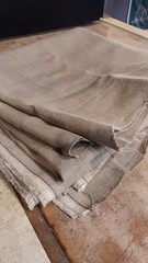 2+ sq. yds. Taupe/Beige/Light Brown Fabric, 50″ long x 56″ wide, Linen blend