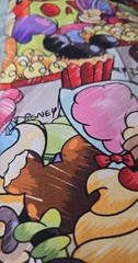 1YD Backstitch Disney Butter Snacks Cotton Lycra Fabric