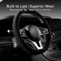 Suede Wrap Self-Adhesive Black Suede Car Interior Wrap 17in x 70in Microfiber…