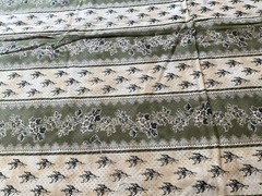 Rose Toile Stripe by Lakehouse LH Cotton Florals Beige, Green and Black 1.5 Yard