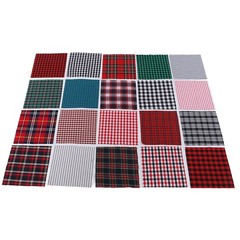 20pcs Plaid Fabric Rich Bright Colors Soft Breathable For DIY Projects Cotton Fa