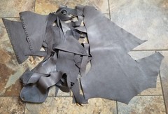 Dark Grey Lambskin Leather Hide Skin Scrap