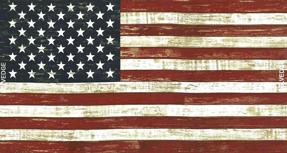 Patriotic American Flag Fabric 24″ Panel RETIRED Cotton Timeless Treasures C5278