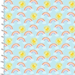 Pixie Dust Rise and Shine Blue Flannel Fabric