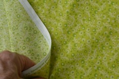 By 1/2 Yd, Vintage, Green Print on Lime-Green Quilt Cotton, Jo-Ann, P7338