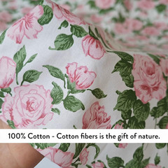 Cotton Fabric by The Yard for Sewing DIY Crafting Fashion Design Pink Rose