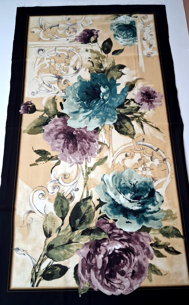 23×44″ Fabric Panel INTERLUDE Michele D’Amore Benartex Multicolor Floral Design
