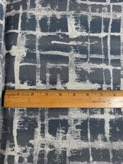 Fabric Calligraphy Plaid/Abstract Grid Design Grey 1.56 Yards x 2.75 Yards