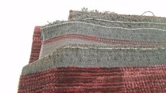Burgundy Wine Cut & Loop Preowned Remnant Fabric 56″ x 73″ End of Roll