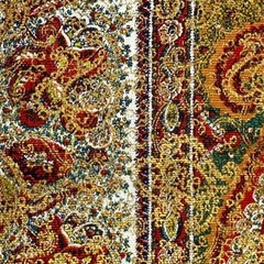 Vintage Style Paisley Floral Metallic Gold Iridescent Fabric Remnant 17×36