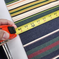 Ralph Lauren discontinued green blue red yellow tripe Fabric 26″ x 25”