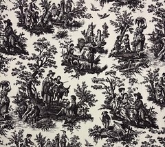 WAVERLY COUNTRY LIFE NOIR BLACK FRENCH TOILE MULTIPURPOSE FABRIC BY YARD 54″W
