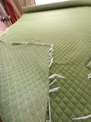 Fresh Grass Green Diamond Quilted Poly/Cotton Woven Knit Backing 53.5 Wide