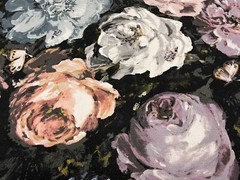 Clarke & Clarke Painterly Floral Print Fabric- Floretta / Blush Charcoal 4.50 yd