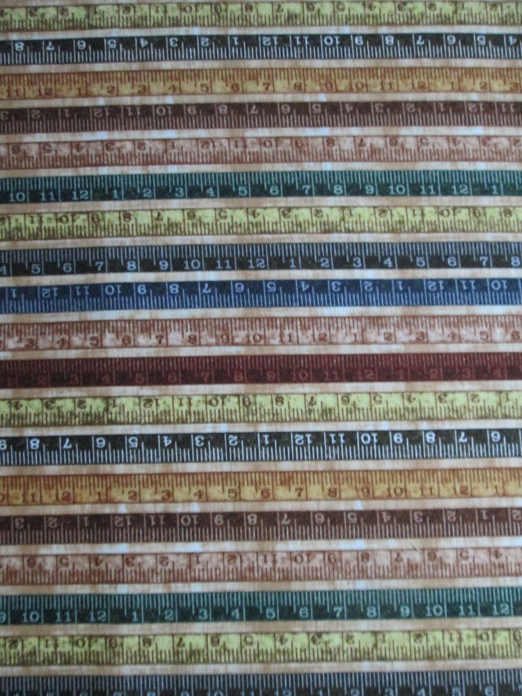 MEASURING TAPES TAPE MEASURE SEWING ITEMS TANS YELLOWS MORE COTTON FABRIC FQ