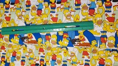 The Simpson family packed characters cotton quilting sewing fabric bhy x 44″w