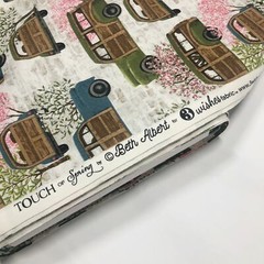 1 Yard 3 Wishes Touch of Spring Wagoneer in White Beth Albert Cotton Fabric BTY