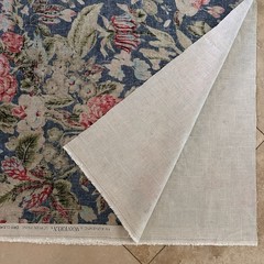 Waverly Floral After Glow Indigo Linen Rayon Blend Decorator Fabric 3 Yds X 54”