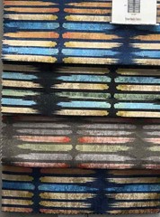 AURURA Rectangular Blocks Digital Print Metallic Fabric – Cotton Hand – 58 Inch.