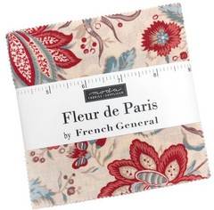 Fleur de Paris Moda Charm Pack 42 100% Cotton 5-inch Precut Cotton Squares