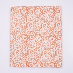 5 YARD WOODEN HAND BLOCK PRINTED INDIAN CAMBRIC COTTON FLORAL SEWING FABRIC