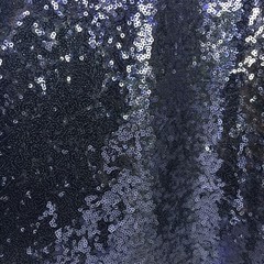 Navy Blue Sequin on Mesh Fabric, Navy Sequin for Dress, Party Deco by the Yard
