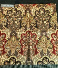 SCHUMACHER 2 pcs New Castle Paisley Cranberry 26 x 26 1/4″ Fabric Samples