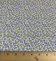 “Go Girl” Ovals & Polka Dots Fabric Remnant By Top Drawer Blue Green And White