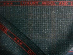 DORMEUIL 67% WOOL & 33% SILK JACKETING FABRIC “Dorsilk Red” Check/Plaid = 2.0 m.