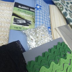 Slow Stitching Lot Fabric Scraps Trim Thread Ribbon Sew 3/4 Lb Junk Journaling