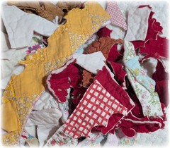 Vintage Quilt Scrap Cutter Quilt Scrap Pieces Slow Stitch, Junk Journal, Bag 7